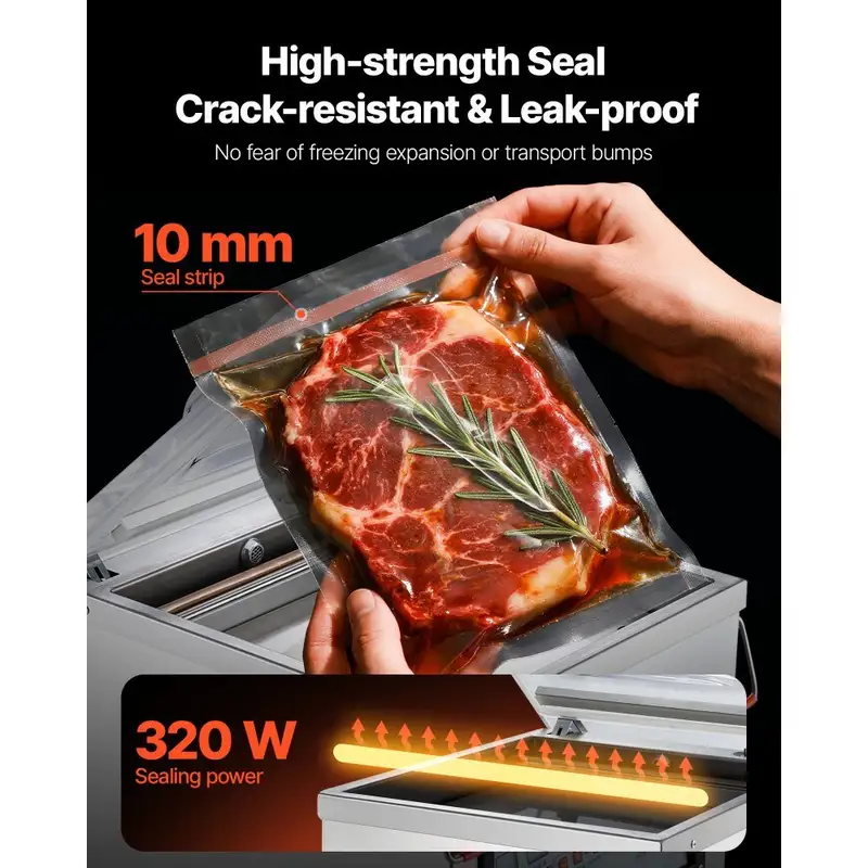 VEVOR DZ-260C Chamber Vacuum Sealer 320mm (320W, Stainless Steel) 3