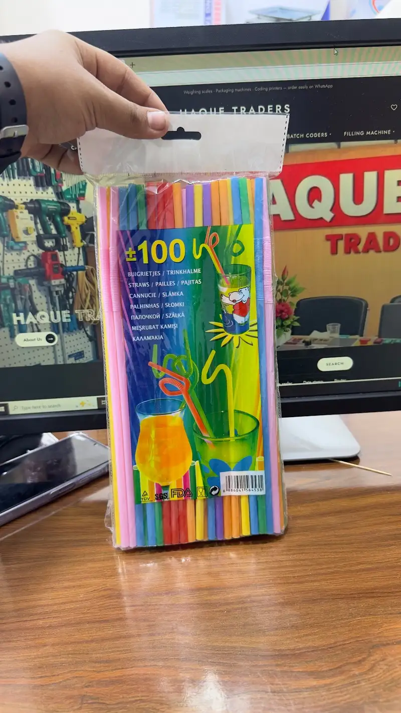 Flexible Drinking Straws (100 Pcs) 1