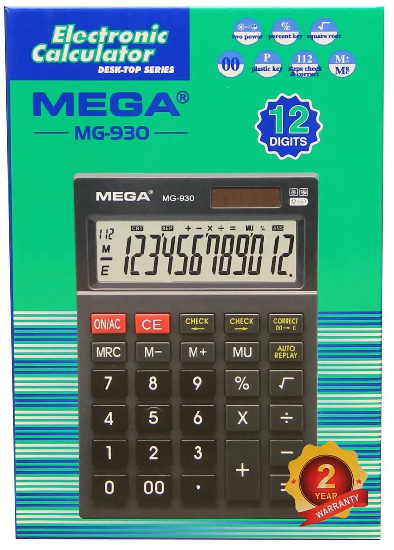 MEGA MG-930 12-Digit Electronic Desktop Calculator 1