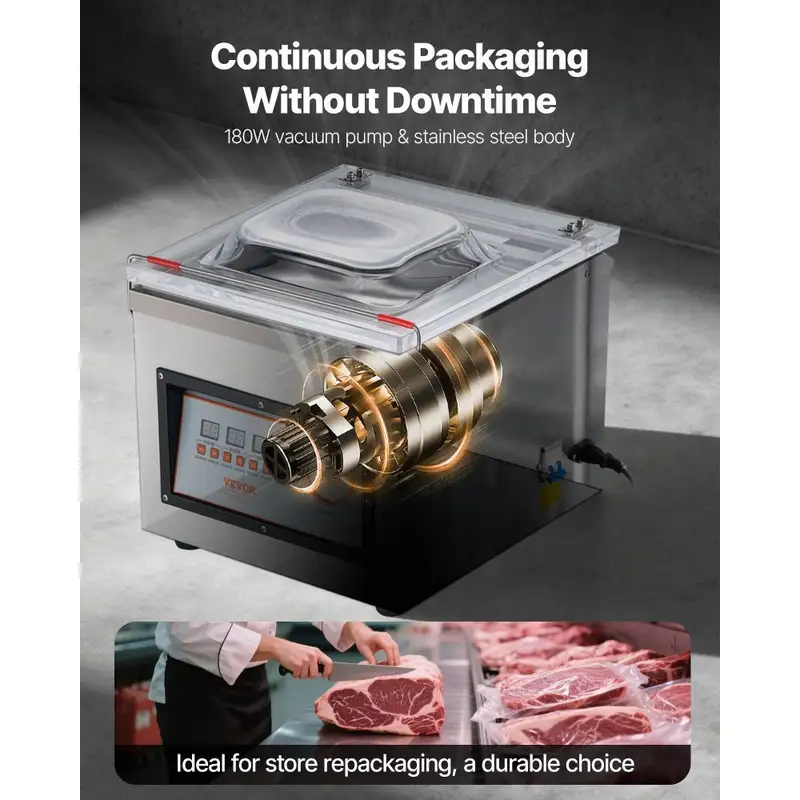 VEVOR DZ-260C Chamber Vacuum Sealer 320mm (320W, Stainless Steel) 5